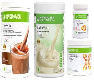 Herbalife Nutrition Formula 1 Shake Chocolate+ Protein Powder 200 G + Afresh - Cinnamon + Shake Mate Protein Shake