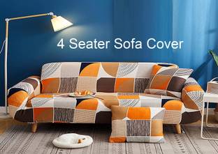 lukzer Polyester Geometric 4 Seater Sofa Cover