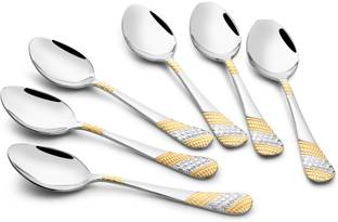 FNS International Imperio 24 Karat Gold Plating Stainless Steel Tea Spoon Set