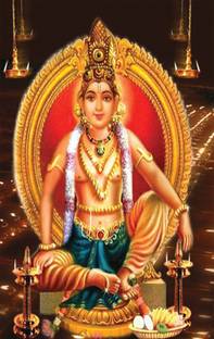 Wall gallery 45.72 cm Lord AYYAPPA Swamy Great Blessing Of Chanting Glowing Sticker 18 x12 inc Self Adhesive Sticker