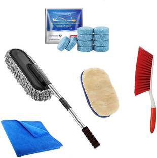 Kanya Car Care Kit, Microfiber Duster, 10P Windshield Tablet, Gloves, Brush, Microfiber Towel Combo