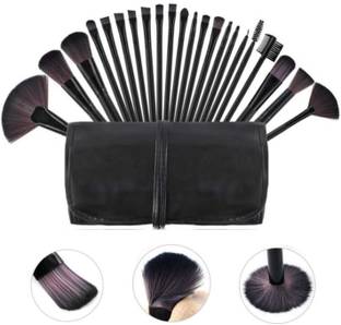 Fabify Soft Makeup Brush set with Leather Pouch Case | Pack of 24 | Makeup Brush |