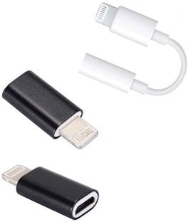 Red Champion Lightning Cable 0.3 m Micro USB Female to Type Lightening Male Charging with 3.5mm -Lighting Conector