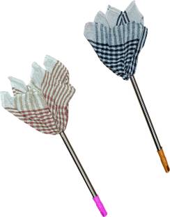 Zuvim Dusting Cloth with Handle for Cleaning Home Office Furniture, with Removable Cotton Cleaning Duster Cloth and Handy Stick, Jhatakni Dry Duster