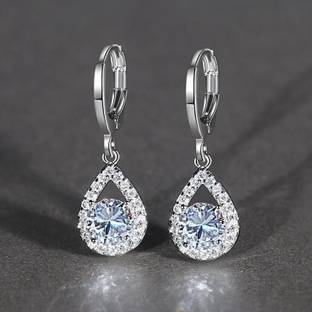 MYKI Vintage Drop Cubic Earrings Women & Girls Swarovski Zirconia Sterling Silver Drops & Danglers