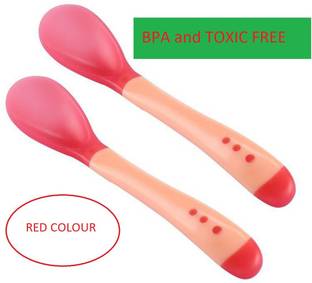 PRIONSA 2 PC Silicone Baby Feeding Colour Changing Temperature Sensing Spoon  - Silicone