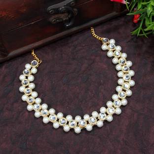 JewelShadi Alloy White Hair Accessories For Women and Girls Hair Chain