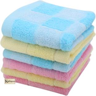 Khillayox Cotton Soft Face Towel/Rumal for Women's, Kids and Babies-400 GSM(25x25 CM) ["Multicolor 6"] Handkerchief