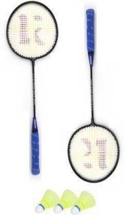 KOBRO Single Shaft Badminton 2 Piece Badminton With 3 Piece Nylon Shuttle Badminton Kit