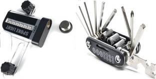 Frackson Combo Cycle Tool Kit with Cycle Spoke Wheel Colorful Light LED Wheel Reflectors