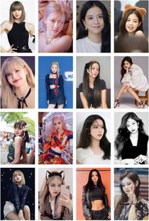 Pack of 16 Blackpink Photocards collection Design-2 | HD+ Quality (4 x 3 Inch) (Size - A7) Photographic Paper