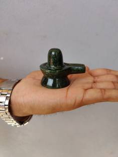Shivam Vastu Kala Shivling Art Green Panna Shivling / Emerald Shivling / Green Aventurive Shiva Lingam Decorative Showpiece  -  6 cm