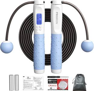 PROIRON Skipping Rope(WHITE & BLUE), Digital Jump Rope Adjustable Weights/Length Weighted Skipping Rope
