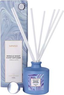 MINISO Vanilla Latte Scent Diffuser for Home,Living Room,Office Diffuser Set Miracle Night Scented Diffuser(Vanilla Latte,Grey)