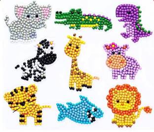 Dherik Tradworld 5 cm Diamond Painting Stickers Kits for Kids, DIY 5D Diamond Art Mosaic Stickers Self Adhesive Sticker