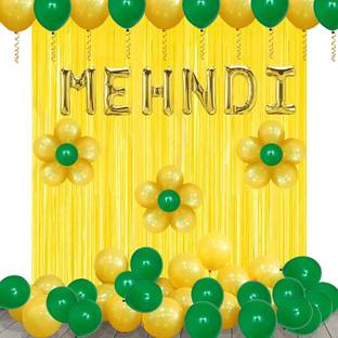 CELEBRATION STUDIO Solid Mehendi Ceremony Decoration - Set of 51 Pcs Balloon