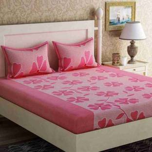Chhabra Enterprises 144 TC Cotton Double Floral Flat Bedsheet