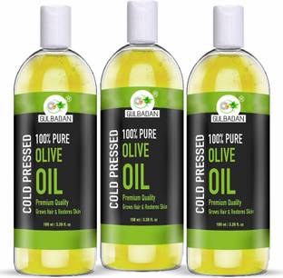 GULBADAN Extra Virgin Olive Oil (Cold Pressed) For Skin & Hair - Pack of 3