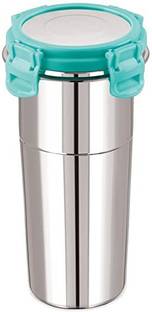 YASHODEEP PLASTIC Click and Seal Lock Glass Stainless Steel Storage 600 ml Bottle