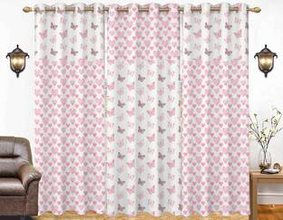 Cotonex 152 cm (5 ft) Cotton Semi Transparent Window Curtain (Pack Of 3)