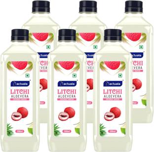 AACTUALA Litchi Aloe Vera Coconut Water Fruit Juice, Aloe Vera Juice - 200ml, Pack of 6