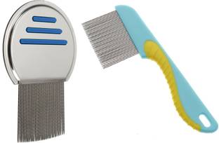 Frackson 2 Pcs Comb Stainless Steel Comb for Head Lice Treatment Removes Nits..
