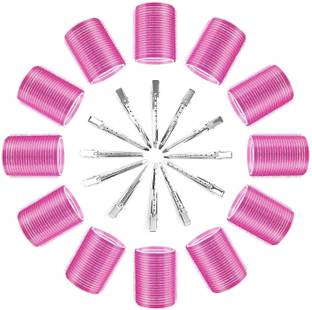 SIYAA hair medium roller ( SET OF 6) with hair 12 clip Silver Hair Curler