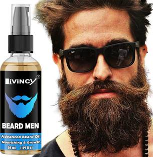 Livincy BEARD GROWTH OIL - MORE BEARD GROWTH WITH MOOCH, 100% NATURAL 8 OIL Hair Oil