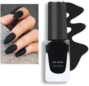 THTC Smooth & Perfect Finish Quick-dry Formulated Matte Black nail Paint BLACK