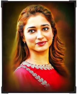 FURNATO | Tamanna Bhatia Poster with UV Coated MDF Frame | Home Decor Digital Reprint 7.5 inch x 6 inch Painting