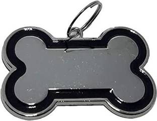 PupsPets Large Bone Shape Dog ID Name Tag Embellished Dog Collar Charm
