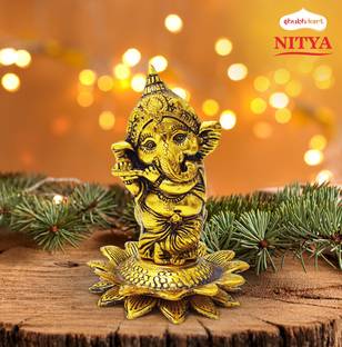 Shubhkart Nitya Bal Ganesha Playing Flute - 295 g Decorative Showpiece  -  15.4 cm