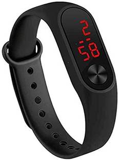 unick New Black Smart LED Watch For Boys And Girls High Quality With Full Black Screen