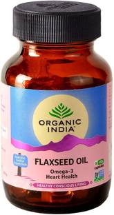 ORGANIC INDIA Flax Seed Oil 60 Capsules Bottle