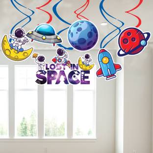 ZYOZI 6 pcs Space Hanging Swirl Decorations,Galaxy Party Supplies,Outer Space Birthday