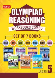 class 5 Olympiad Workbook and Reasoning Book Combo for NSO-IMO-IEO-NCO-IGKO-ISSO (Set of 7 Books)