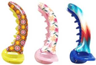NewJainTraders Banana Mirchi Shape Hair Clip for Women and Girls - Pack of 3 Clips (Multi03) Banana Clip