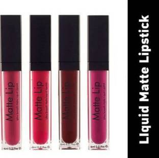 BLUSHIS Non Transfer Insta Beauty Waterproof Liquid Matte Mini Lipstick Combo Pack Of 4