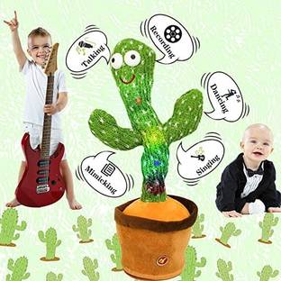 Bark n Bites Dancing Cactus Toy Can Sing Talk (Green)