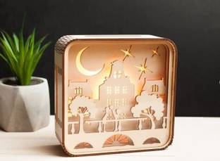 HUEX Plywood Laser Cutting Decoration, Gift with led light, Lantern Lamp Night Lamp