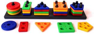 एरिज़न Geometric Board:Stacking Block Game for Kids,Shape & Color Recognition (25 pc)