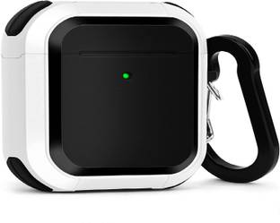 KHR Back Cover for Apple AirPods (3rd generation) Rugged Protective Case with Keychain (White)