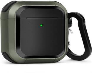 KHR Back Cover for Apple AirPods (3rd generation) Rugged Protective Case with Keychain (green)