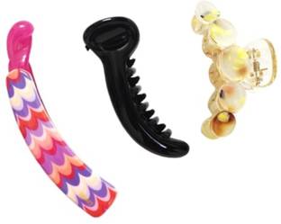 NewJainTraders NJT - Combo of Mirchi Banana Clip, Banana Clip & Hair Clutcher - 3 Pcs (Multi01) Banana Clip