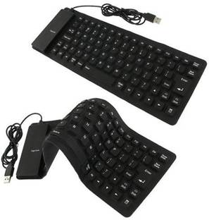 ROQ Set Of 2 Premium Series Flexible Foldable Wired USB Laptop-size Laptop Keyboard Compatible with Desktop, Laptop, Tablet, iPad, Mac