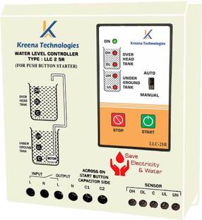 kreena technologies fully automatic Water level controller for single phase push button type starter Wired Sensor Security System