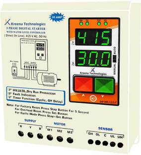 kreena technologies 3 phase water level controller with DOL DIGITAL starter up to 10 hp Wired Sensor Security System