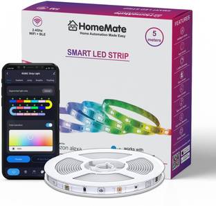 HomeMate RGBIC WiFi Color Changing LED Strip Lights, APP Control (16.4 ft,Plastic,AC)