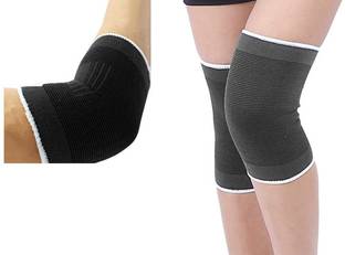 Utkarsh Combo Of Unisex Elastic Protector Knee Support Sleeves for Pain Relief With Arm Support