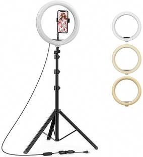 Wrapo Selfie Ring Light, Upgraded Ring Light with Remote and Cell Phone Holder Stand for Live Stream/Makeup, LED Camera Light 3 Light Modes 10-Level Brightness 360° Rotating for iPhone and Android Ring Flash